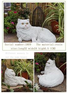 맞춤형 3D 페르시아 고양이 동상 홈 장식 수지 야외 정원 장식 귀여운 잠자는 고양이 인형 Kawaii - Product Image 4