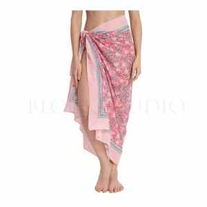 ผ้าซิ่นพิมพ์ลายบล็อกทำมือสุดฮิตสำหรับผู้หญิง ผ้าคลุมบิกินี่น้ำหนักเบา เหมาะสำหรับใส่ไปเที่ยวทะเลและรีสอร์ทในช่วงฤดูร้อน - Product Image 4