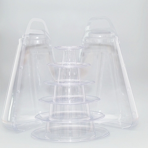 Grosir dudukan menara kemasan Macaron plastik PVC 6 lapis dengan tas pembawa - Product Image 6