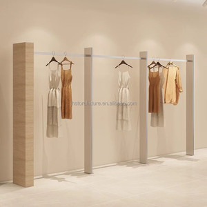 Rak Pajangan Pakaian Logam Batu Komersial dengan Sistem Gantungan Plafon untuk Toko Butik dan Pajangan Fesyen Ritel - Product Image 2