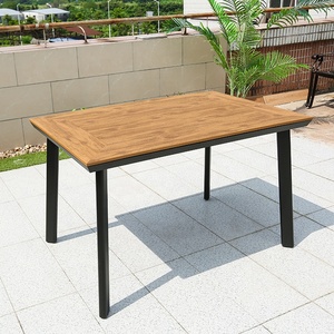 Ensemble de meubles de jardin d'extérieur en <span class=keywords><strong>bois</strong></span> de luxe imperméable et durable en <span class=keywords><strong>bois</strong></span> de teck rectangulaire 6 places ensemble <span class=keywords><strong>table</strong></span> à manger et chaises de patio - Product Image 3
