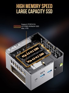 Gmktec มินิพีซี EVO-X1สำหรับเล่นเกม, มินิพีซี Al 9 HX 370เรดอน890เมตรการจัดเก็บข้อมูลที่กว้างขวาง <span class=keywords><strong>CPU</strong></span> + NPU TDP 65W LPDDR5X Win11 7500MHz 64/1TB - Product Image 6