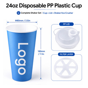 Set de Vasos Mezcladores de Proteínas Desechables de PP con Logotipo Personalizado, Tapa Hermética y Filtro, para Gimnasio y Deportes, Venta al Por Mayor - Product Image 2