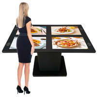 Table de jeu interactive intelligente avec écran tactile étanche de 21,5 pouces, 4 écrans, Android, charge sans fil, pour café et restaurant