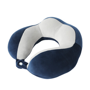 Almohada de viaje portátil de terciopelo con forma de U para el cuello, para la siesta en casa u oficina, soporte para la columna cervical, almohadas cómodas. - Product Image 1