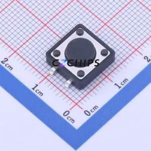 GT-TC149B-H045-L1 Tactile Switch SMD-4P,12x12mm Switch Single Pole Single Throw Round Button 2.5N Vertical Mount - Product Image 1