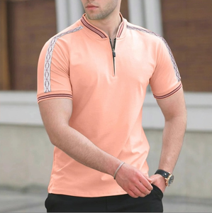 T-shirt da Uomo Personalizzabile all'Ingrosso, Taglie Extra Large, a Righe, Abbigliamento Sportivo Casual, Magliette Traspiranti in Maglia Bianche e Nere - Product Image 2