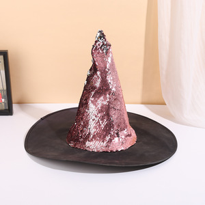 Sombreros de Bruja Clásicos con Cuentas de Tela, Accesorios de Disfraces de Halloween para Decoración - Product Image 4