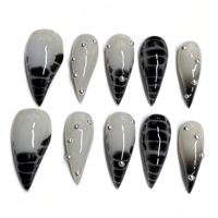 Faux ongles gothiques pointus faits à la main en gros, qualité salon, style gothique, marque privée en vrac