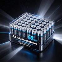 Piles AA Super Alcalines 1,5 V Longue Durée Haute Capacité LR6 Lot de 60 en Gros
