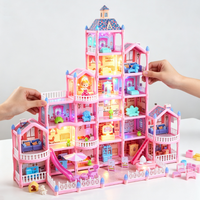 Maison de poupée Château de Rêve Princesse avec lumières, toboggan et meubles – Jouet de jeu d'imitation pour filles