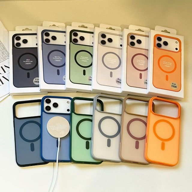 For iphone 17 18 16 13 12 11 Pro Max 14 15 Plus Case Cover Matte Magnetic Skin Feel Contrast Color Luxury Original Premium