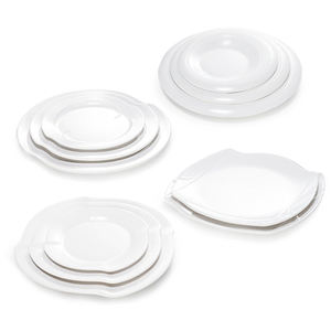 <span class=keywords><strong>Vaisselle</strong></span> en gros Grands plats de restaurant avec logo Ustensiles réutilisables Plat blanc de mélanine - Product Image 1