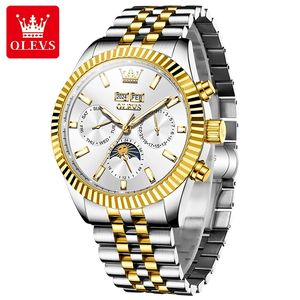 OLEVS-Montre Mécanique à Cadran Rond en Acier Inoxydable pour Homme, Phase de <span class=keywords><strong>Lune</strong></span>, Mois, <span class=keywords><strong>Calendrier</strong></span>, Mode 6688 - Product Image 6