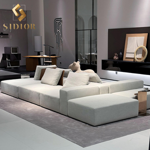 Juego de sofás de terciopelo moderno de Italia de gama alta, muebles para sala de estar, blanco de lujo moderno - Product Image 3