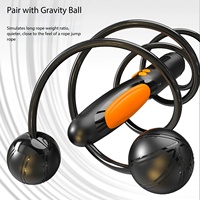 Corde à sauter intelligente 2-en-1 avec balles de gravité, capteur Hall, compteur intégré, corde à sauter en fil d'acier réglable pour l'exercice en intérieur