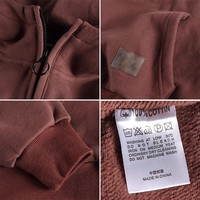 Sweat-shirt à capuche zippé pour homme, personnalisé OEM, en coton épais, style vintage avec patch et poche kangourou, coupe ample