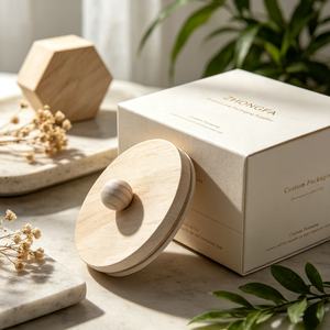 Tapa de madera de fresno personalizada con bajo MOQ, con corcho y sello de silicona para frascos de vidrio de 100 ml para velas, con grabado láser o impresión de logotipo. - Product Image 2