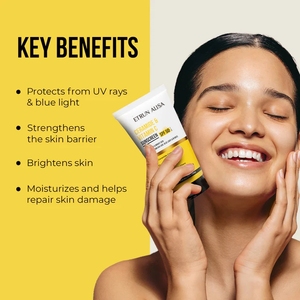 Crème solaire ETRUN ALISA Private Label SPF 50 PA+++ à la céramide et à la vitamine C, renforce la barrière cutanée, atténue <span class=keywords><strong>les</strong></span> <span class=keywords><strong>taches</strong></span> solaires, <span class=keywords><strong>pour</strong></span> peaux sensibles - Product Image 2