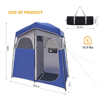 Tente de Camping en plein air Portable, imperméable, pliable, avec prise en charge des toilettes, Double douche