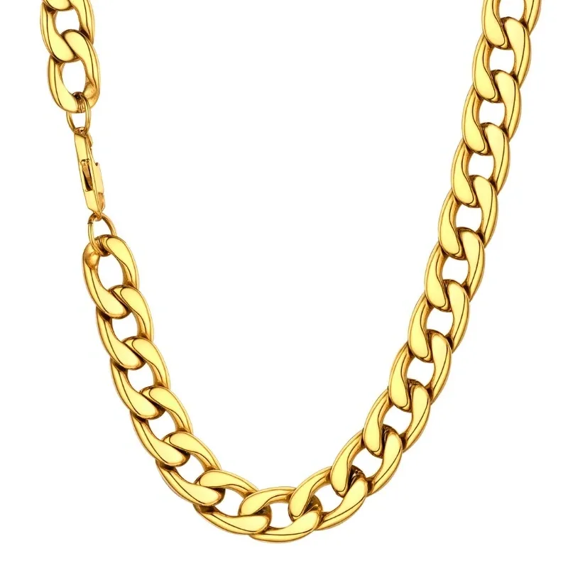 Mens Stainless Steel Jewelry Herringbone Cuban link Chain Necklace for Fashion Accessories