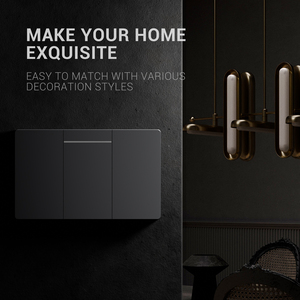 Interruptor de pared gris 1/<span class=keywords><strong>2</strong></span> Gang Botón de 1/<span class=keywords><strong>2</strong></span> vías Interruptor de luz de pared Botón de encendido/apagado para decoración del hogar - Product Image 4
