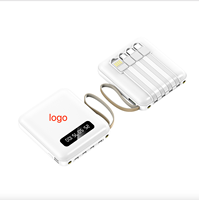 Logo personnalisé 20000mah banque d'alimentation haute capacité chargeur mobile 4 1 câble mince type-c mini banque d'alimentation mobile 10W PB13
