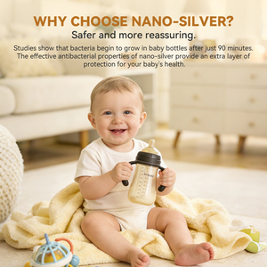 Ensemble de biberons pour bébé en silicone PP anti-colique, <span class=keywords><strong>biberon</strong></span> d'alimentation pour bébé, <span class=keywords><strong>biberon</strong></span> d'eau, <span class=keywords><strong>biberon</strong></span> de 240 ml et 300 ml, avec tétine interchangeable, OEM ODM, respectueux de l'environnement - Product Image 2
