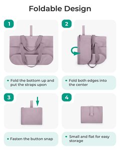 <b>Large</b> Foldable Tote <b>Bag</b> Zipper Travel Work Shoulder <b>Bag</b> with Compartments - Product Image 5
