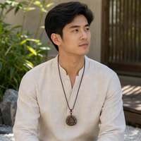 Collier d'encens au Borneol fait main, Bouddha Rieur, Cœur de Lotus, à base de plantes naturelles, OEM, Marque Privée, Amulette porte-bonheur spirituelle Zen