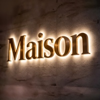 Enseigne lumineuse personnalisée avec logo rétroéclairé, lettres en acrylique 3D avec éclairage LED, enseigne murale extérieure imperméable pour restaurant, salon, magasin, image de marque