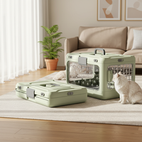 Caisse de transport transparente pour animaux de compagnie en PP, approuvée par les compagnies aériennes, pliable, facile à ranger, anti-stress, pour les voyages