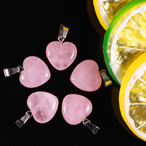 16mm các loại đá quý tự nhiên hạt quyến rũ chữa bệnh tăng thạch anh tinh thể trái tim Mặt dây chuyền handmade đồ trang sức độc đáo Làm Vòng Cổ - Product Image 1