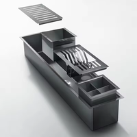 Amérique du Nord cuisine en acier inoxydable intégré en acier inoxydable 304 cuisine évier unique organisateur d'armoire égouttoir à vaisselle avec support