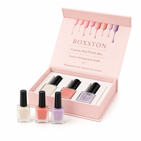Boîte de rangement pour vernis à ongles pliable magnétique imperméable avec logo personnalisé, poignée, papier enduit, emballage cadeau cosmétique en forme de livre