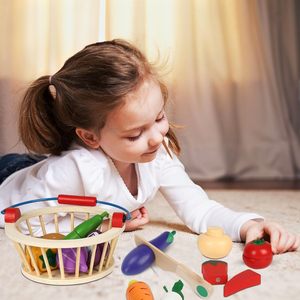 Ensemble de jouets de découpe de légumes en bois Montessori, accessoires de cuisine pour jeu de rôle imaginatif pour enfants, magnétiques, pour l'école - Product Image 4