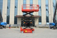 Plateformes élévatrices à ciseaux électriques HZHI GTJZ à grande portée, hauteur de travail de 10 m, pack de sécurité intelligent complet, capacité de 230-450 kg, levage de 0,4 m
