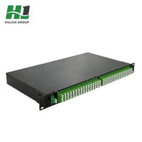 2x32 2x64 Konektor SC APC Input Ganda Singlemode 1U 19 Inch Kabinet Komunikasi Standar Rak-Mount PLC Splitter