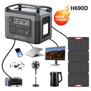 Large Capacity 1134Wh <b>Solar</b> Generator Ternary Lithium Battery 600W Portable Power Station for Laptop Phone Charging Camping RV - Product Image 1