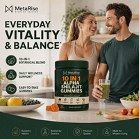Gummies de Shilajit 10-en-1 en gros avec Ashwagandha et Mousse de Mer, favorisent l'énergie, la concentration et la vitalité, complément bien-être quotidien