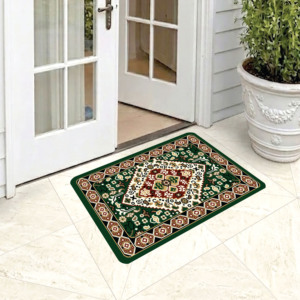 Tapis de porte en polyester de qualité supérieure, fabriqué à la machine, antidérapant, à poils moyens, anti-allergique, tapis d'entrée décoratif, tapis de bienvenue intérieur - Product Image 1