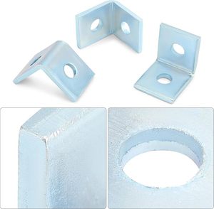HENENG Lot de 20 connecteurs en L à 90 degrés pour profilés, équerres en acier à 2 trous pour profilés de 1-5/8 po, quincaillerie pour boulons de 1/2 po - Product Image 4