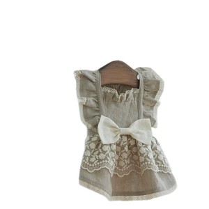 Vestido Floral de Algodão Puro com Renda para Cães e Gatos, Design de Princesa, Roupa para Cães Pequenos Maltês, Atacado - Product Image 1