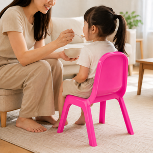 Chaise d'école pour enfants en plastique PP, design animal bicolore, dossier ergonomique, base pivotante empilable, siège durable pour la maternelle - Product Image 1