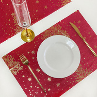 Manju Modern Plastic Christmas Gold Foil Reusable Heat Insulation Irregular Shape Placemats Dining Table Decorations Kitchen
