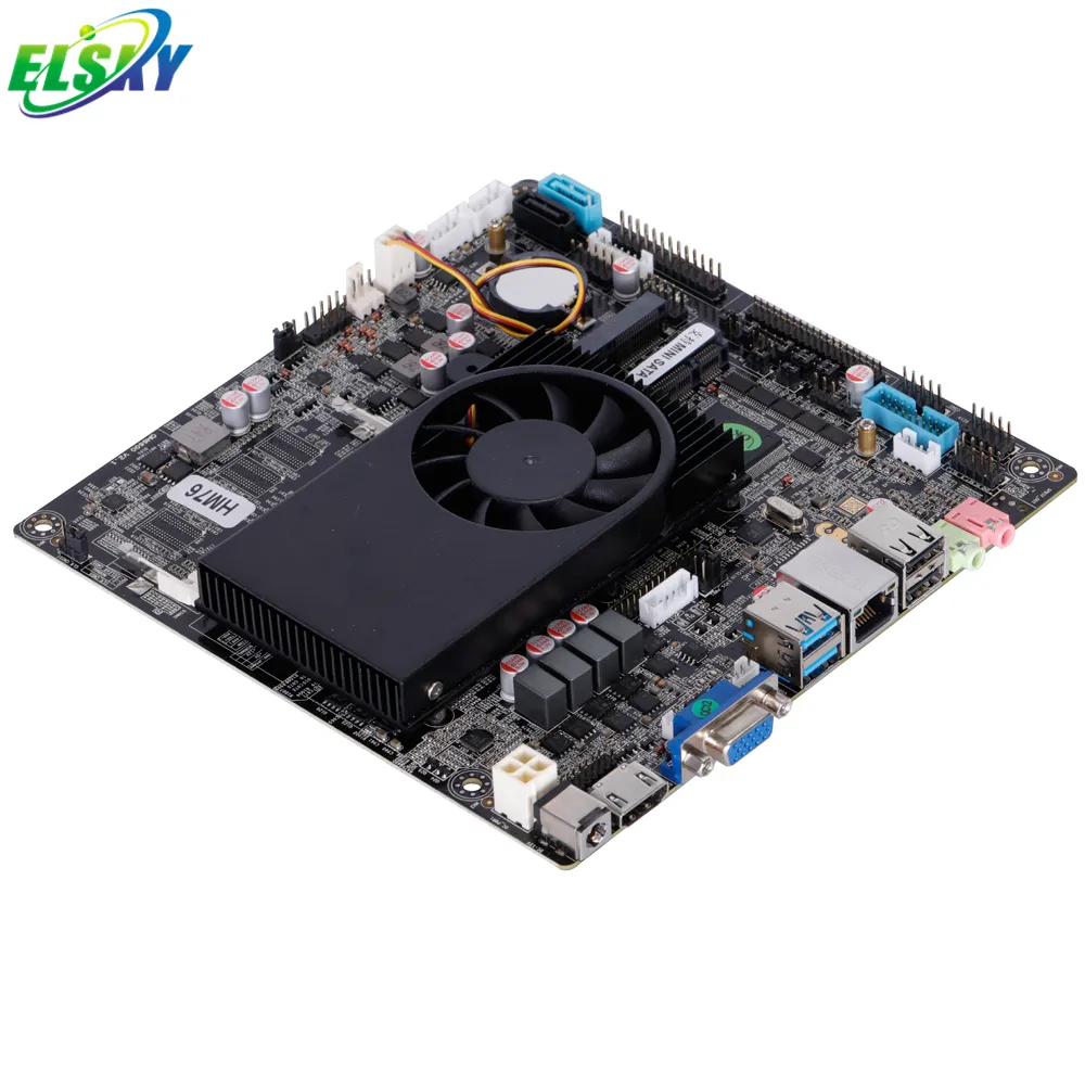 ELSKY-QM6600ホットセールDC 12V Mini-ITXマザーボード、Intel 2th/3 i3 i5 i7 Gen VGA ddr3マザーボードCPUコンボ