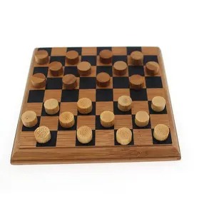 Trung Quốc Nhà Máy Trực Tiếp Bán Tre Nhỏ <span class=keywords><strong>Checkers</strong></span> Chess Set Board Trò Chơi Bán Buôn - Product Image 1