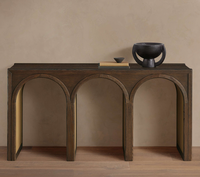 Table d'entrée en bois au design moderne et luxueux, table console en bois