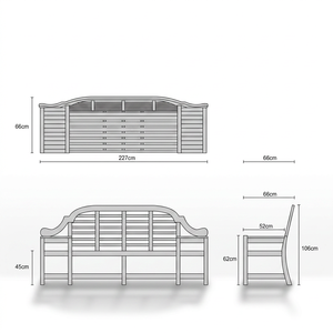 Banc de jardin en teck massif, moderne, durable et luxueux pour l'extérieur - Product Image 2