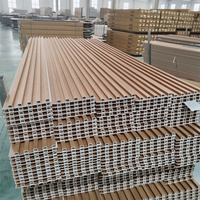 Panel Dinding WPC Beralur Motif Kayu Tahan Air untuk Dekorasi Eksterior Rumah, Kantor, dan Komersial